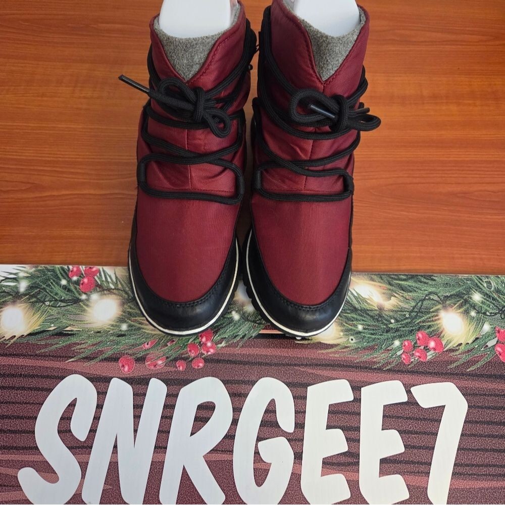 SOREL Explorer Fleece Lined, Waterproof Women Boots RED & BLACK NWOT US6/UK4